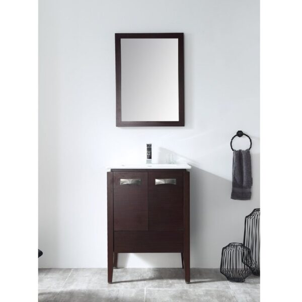 Chans Furniture CL-409WE24-ZI 24 Inch Tennant Brand Adagio Wenge Bathroom Sink Vanity in Espresso