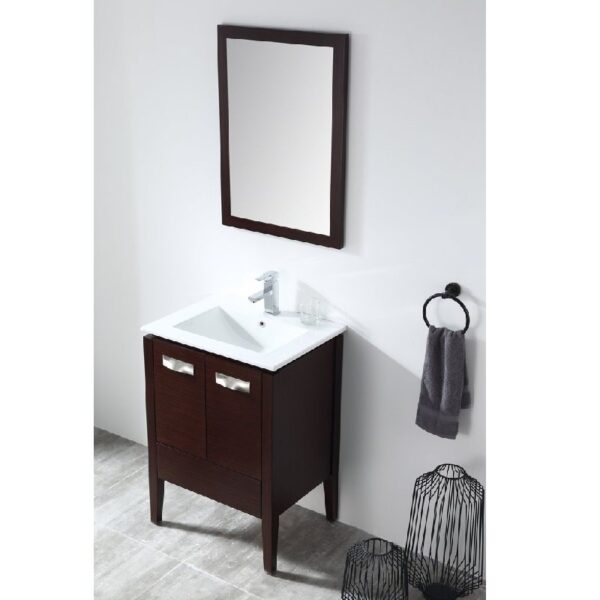 Chans Furniture CL-409WE24-ZI 24 Inch Tennant Brand Adagio Wenge Bathroom Sink Vanity in Espresso