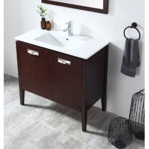 Chans Furniture CL-409WE36-ZI 36 Inch Tennant Brand Adagio Wenge Bathroom Sink Vanity in Espresso