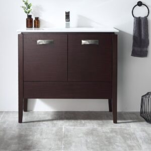 Chans Furniture CL-409WE36-ZI 36 Inch Tennant Brand Adagio Wenge Bathroom Sink Vanity in Espresso