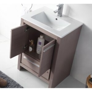 Chans Furniture CL10-GO24-ZI 24 Inch Tennant Brand Modern Style Vanity - Viara Bathroom Sink Vanity in Gray Oak