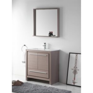 Chans Furniture CL10-GO30-ZI 30 Inch Tennant Brand Modern Style Vanity - Viara Bathroom Sink Vanity in Gray Oak