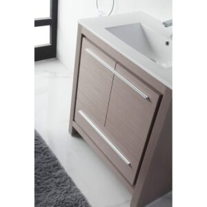 Chans Furniture CL10-GO30-ZI 30 Inch Tennant Brand Modern Style Vanity - Viara Bathroom Sink Vanity in Gray Oak