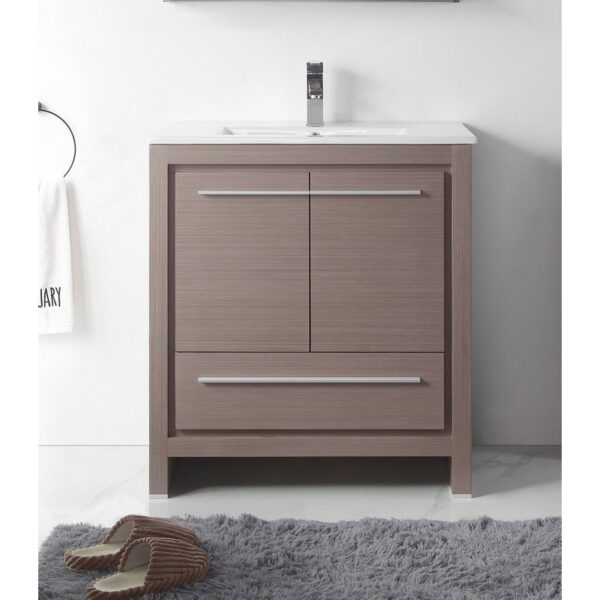 Chans Furniture CL10-GO30-ZI 30 Inch Tennant Brand Modern Style Vanity - Viara Bathroom Sink Vanity in Gray Oak