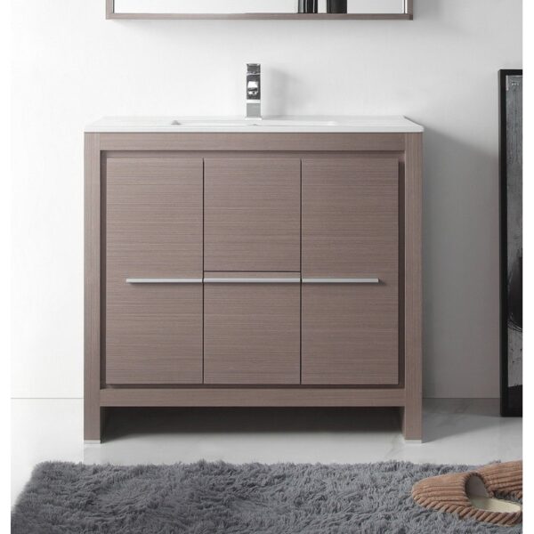 Chans Furniture CL10-GO36-ZI 36 Inch Tennant Brand Modern Style Vanity - Viara Bathroom Sink Vanity in Gray Oak