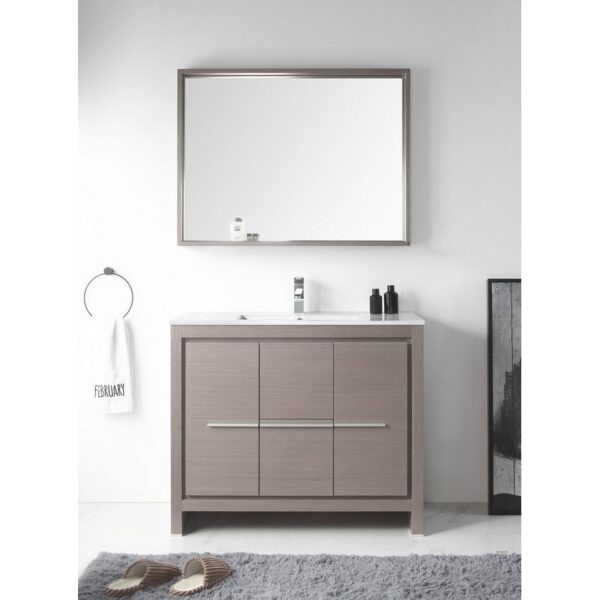 Chans Furniture CL10-GO40-ZI 40 Inch Tennant Brand Modern Style Vanity - Viara Bathroom Sink Vanity in Gray Oak