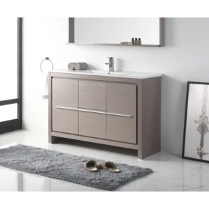 Chans Furniture CL10-GO47-ZI 48 Inch Tennant Brand VIARA Modern Style Vanity - Bathroom Sink Vanity in Gray Oak