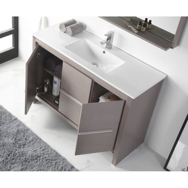 Chans Furniture CL10-GO47-ZI 48 Inch Tennant Brand VIARA Modern Style Vanity - Bathroom Sink Vanity in Gray Oak