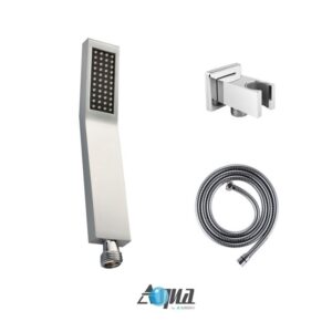 Kubebath KB CR200HHTF3V Aqua Piazza Shower Set with 8 Inch Ceiling Mount Square Rain Shower, Handheld and Tub Filler