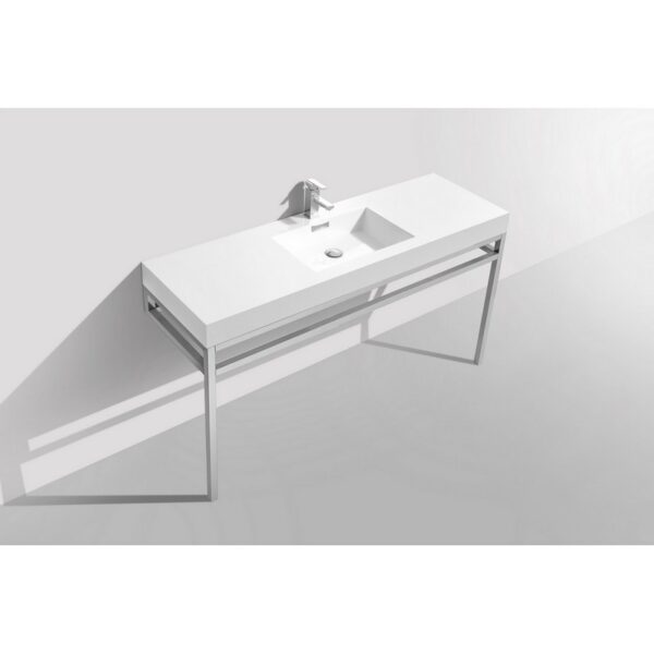 Kubebath KB CH60S Haus 60 Inch Console Single Sink Bath Vanity with White Acrylic Sink