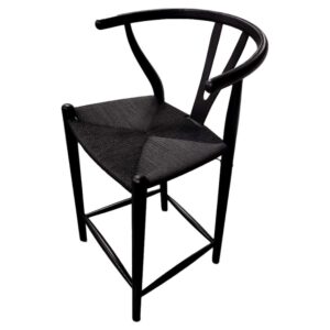 GFURN Dagmar Counter Stool - Black & Black Cord