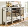 Chans Furniture DH-690-48 Andrea 48 Inch Mirrored Relection Hall Console Cabinet - Silver