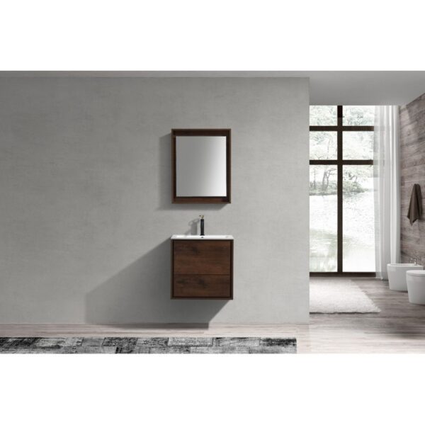 Kubebath DL24 De Lusso 24 Inch Wall Mount Single Sink Bath Vanity