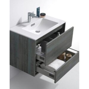 Kubebath DL30 De Lusso 30 Inch Wall Mount Single Sink Bath Vanity