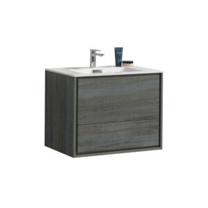 Kubebath DL30 De Lusso 30 Inch Wall Mount Single Sink Bath Vanity