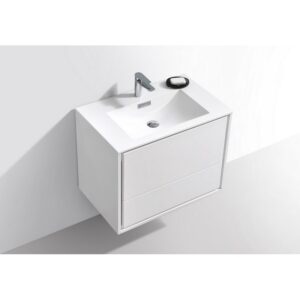 Kubebath DL30 De Lusso 30 Inch Wall Mount Single Sink Bath Vanity