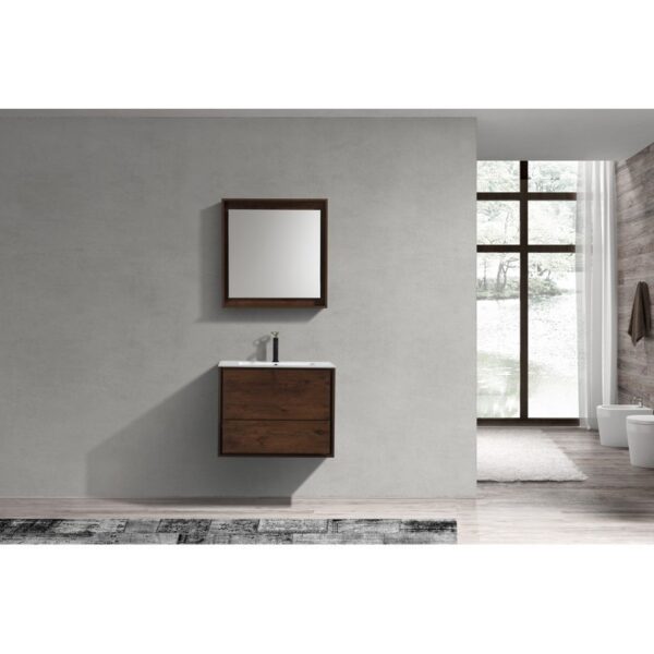 Kubebath DL30 De Lusso 30 Inch Wall Mount Single Sink Bath Vanity