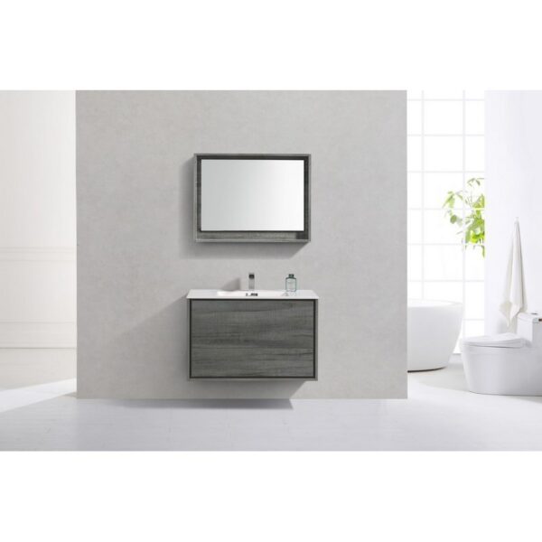 Kubebath DL36 De Lusso 36 Inch Wall Mount Single Sink Bath Vanity