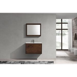 Kubebath DL36 De Lusso 36 Inch Wall Mount Single Sink Bath Vanity