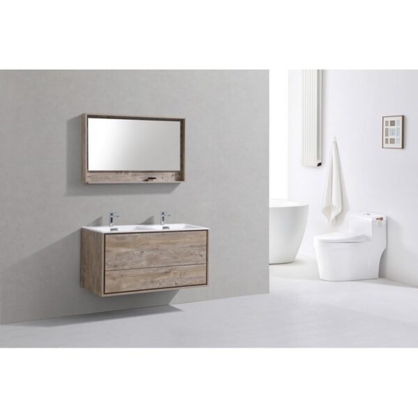 Kubebath DL48D De Lusso 48 Inch Wall Mount Double Sink Bath Vanity