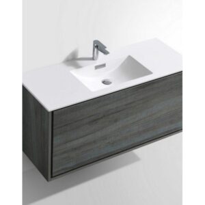 Kubebath DL48S De Lusso 48 Inch Wall Mount Single Sink Bath Vanity