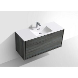 Kubebath DL48S De Lusso 48 Inch Wall Mount Single Sink Bath Vanity