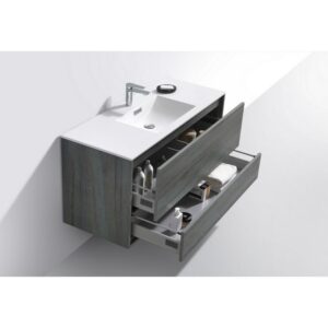 Kubebath DL48S De Lusso 48 Inch Wall Mount Single Sink Bath Vanity