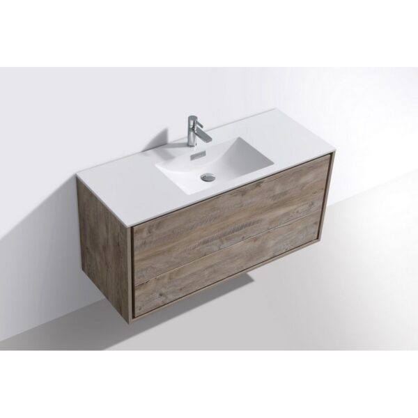 Kubebath DL48S De Lusso 48 Inch Wall Mount Single Sink Bath Vanity