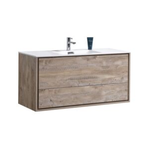 Kubebath DL48S De Lusso 48 Inch Wall Mount Single Sink Bath Vanity