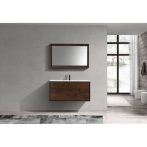 Kubebath DL48S De Lusso 48 Inch Wall Mount Single Sink Bath Vanity