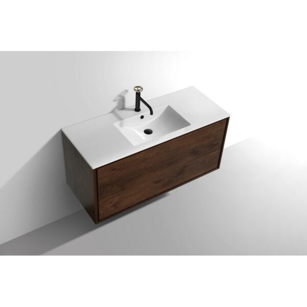 Kubebath DL48S De Lusso 48 Inch Wall Mount Single Sink Bath Vanity