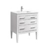 Kubebath E30-GW Eiffel 30 Inch High Gloss White Vanity with Quartz Counter Top