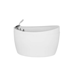 Empava EMPV-48JT011 48 x 31 1/2 Inch Japanese-Style Freestanding Oval Air Massage Bathtub with Tub Filler - White