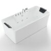 Empava EMPV-59AIS15 59 x 29 1/2 Inch Whirlpool Freestanding Hydromassage Bathtub with Tub Filler - White