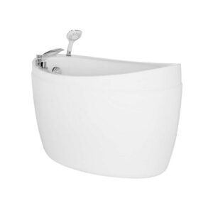 Empava EMPV-59FT002 59 x 31 1/2 Inch Freestanding Japanese Style Soaking Bathtub with Reversible Drain in White