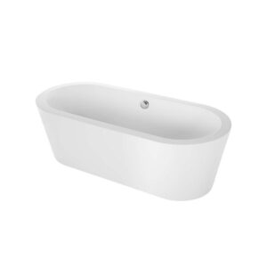 Empava EMPV-59FT1505 59 x 31 1/2 Inch Soaking Freestanding Bathtub - Glossy White