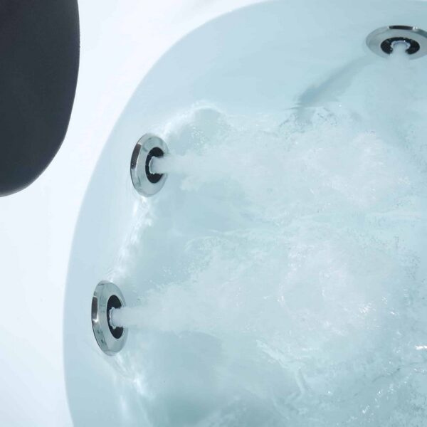 Empava EMPV-59JT005 59 x 39 Inch Whirlpool Acrylic Hydromassage Round Bathtub with Tub Filler - White