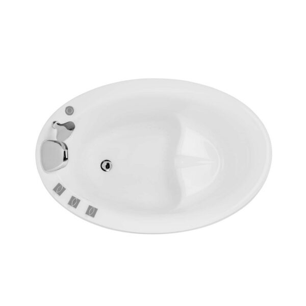 Empava EMPV-59JT011 59 x 31 1/2 Inch Freestanding Japanese-Style Air Massage Bathtub with Tub Filler - Glossy White