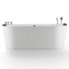 Empava EMPV-67AIS07 67 x 31 1/2 Inch Whirlpool Acrylic Alcove Hydromassage Bathtub with Tub Filler - White