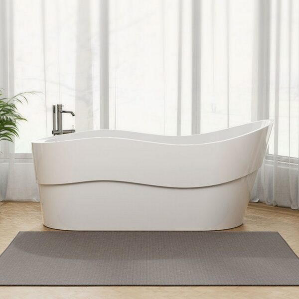 Empava EMPV-67FT1527 66 7/8 x 31 1/2 Inch Freestanding Soaking Bathtub with Left Drain in White