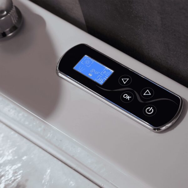 Empava EMPV-67JT351LED 67 x 29 1/2 Inch Whirlpool Combination Massage Waterfall Bathtub with Tub Filler - White