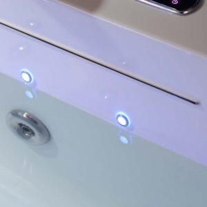 Empava EMPV-67JT351LED 67 x 29 1/2 Inch Whirlpool Combination Massage Waterfall Bathtub with Tub Filler - White