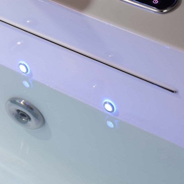 Empava EMPV-67JT351LED 67 x 29 1/2 Inch Whirlpool Combination Massage Waterfall Bathtub with Tub Filler - White