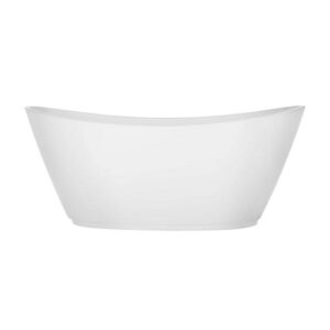 Empava EMPV-69FT1603 68 7/8 x 28 3/4 Inch Freestanding Oval Soaking Bathtub with Center Drain in White