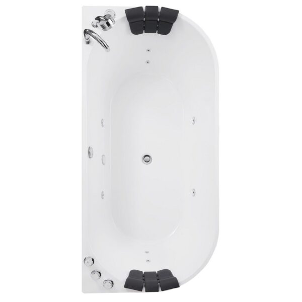 Empava EMPV-71AIS08 71 x 31 1/2 Inch Luxurious Whirlpool Acrylic Alcove Bathtub with Tub Filler - White