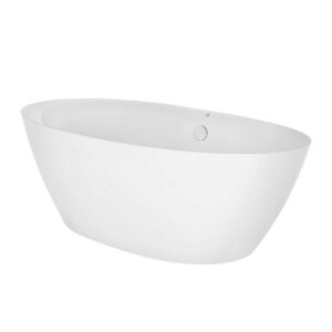 Empava EMPV-71FT1503 70 7/8 x 35 3/8 Inch Freestanding Oval Soaking Bathtub with Center Drain in White