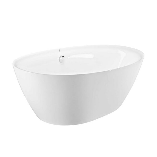 Empava EMPV-71FT1503 70 7/8 x 35 3/8 Inch Freestanding Oval Soaking Bathtub with Center Drain in White