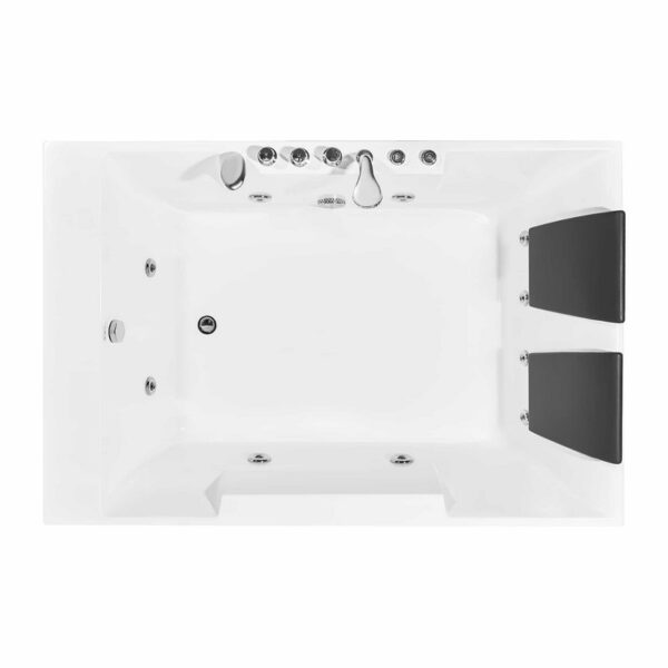 Empava EMPV-72JT367LED 72 x 48 Inch Whirlpool Luxury 2-Person Hydromassage Bathtub with Tub Filler - White