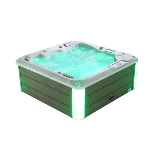 Empava EMPV-SPA3528 69 5/8 x 86 5/8 Inch Freestanding Rectangular Whirlpool Outdoor Hot Tub in Cloud Gray