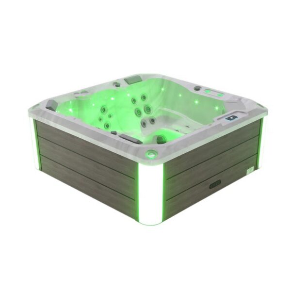 Empava EMPV-SPA3528 69 5/8 x 86 5/8 Inch Freestanding Rectangular Whirlpool Outdoor Hot Tub in Cloud Gray